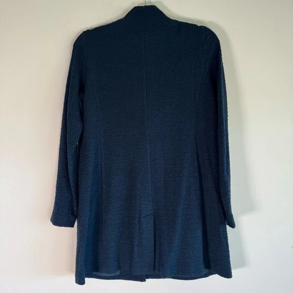 Eileen Fisher Organic Cotton & Tencel Pucker Stand Collar Long Jacket PS - Picture 11 of 13